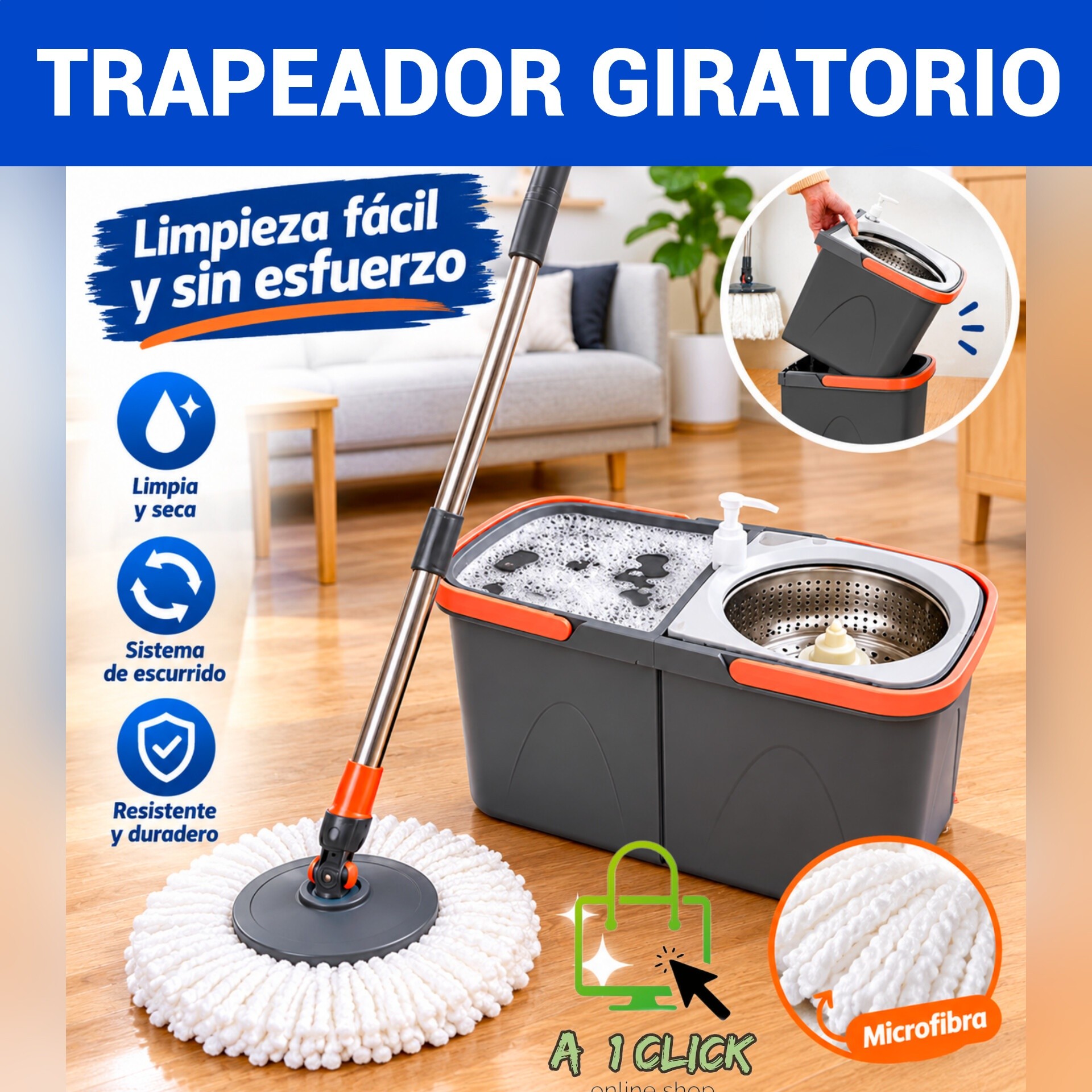 Trapeador con balde escurridor