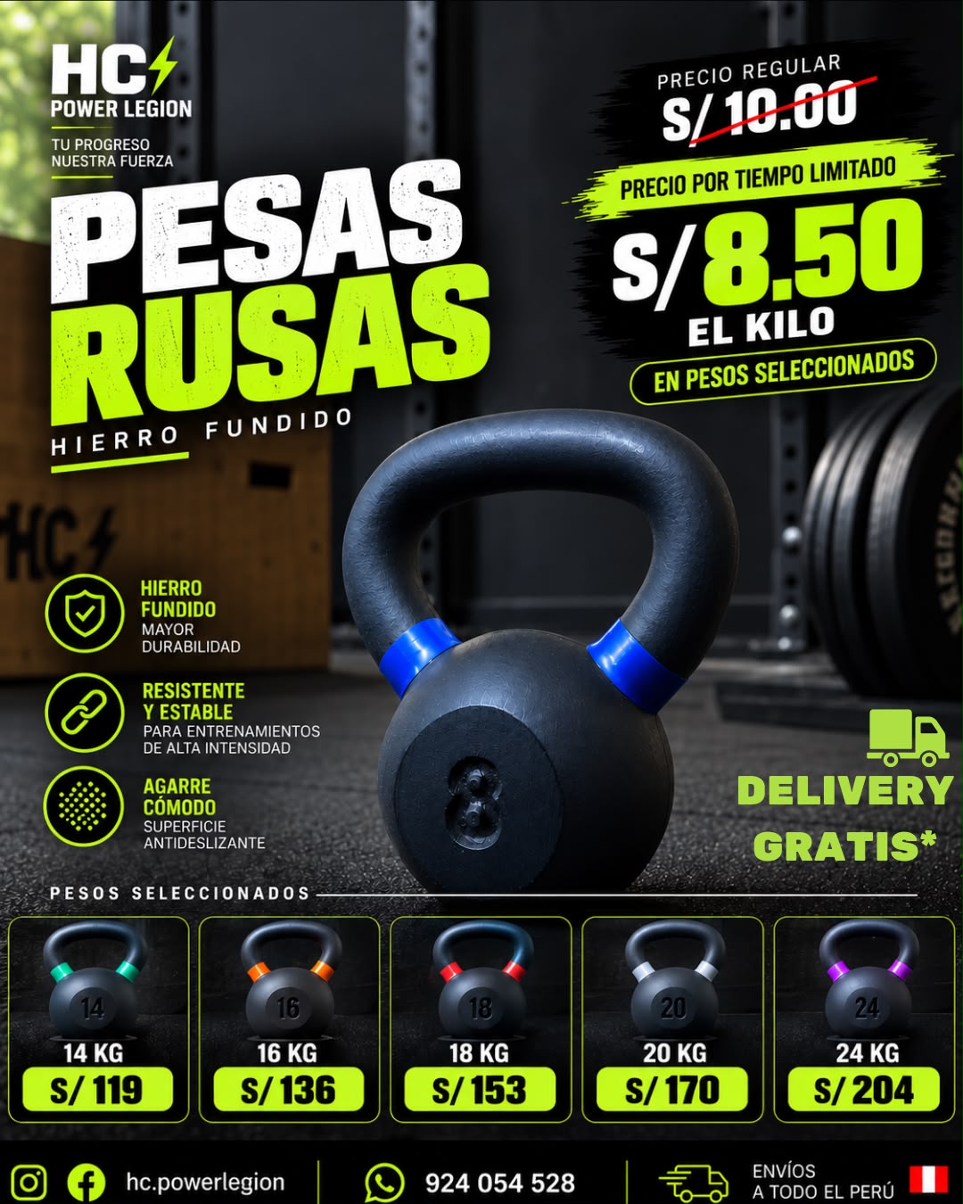 Pesas de hierro fundido