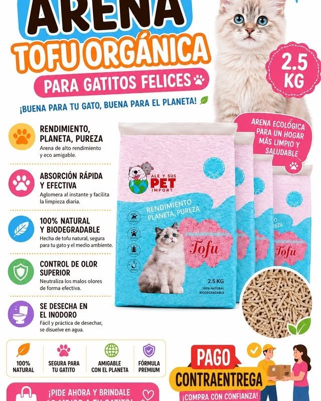 Arena tofu para gatos
