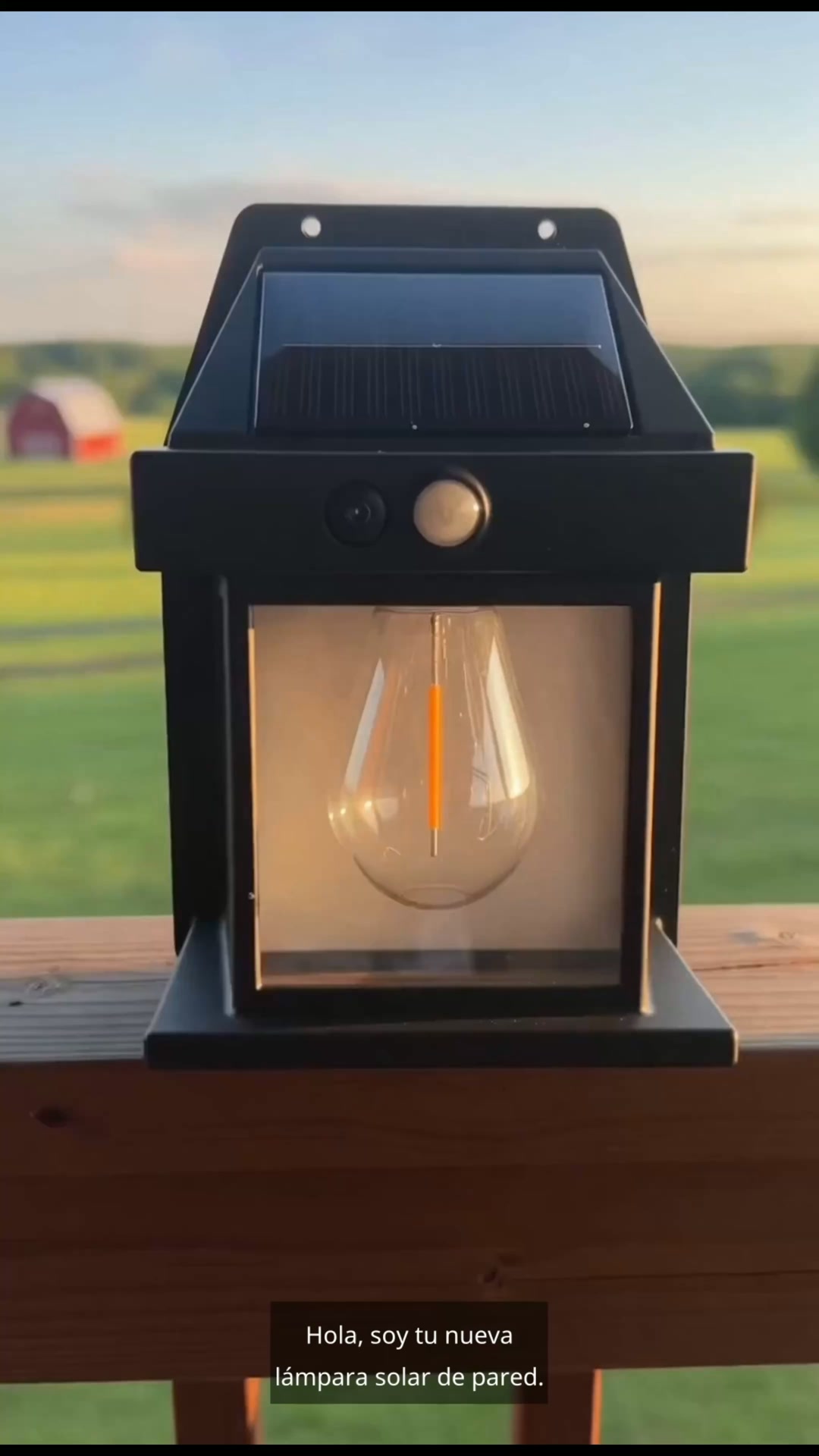 Aplique solar de luz cálida