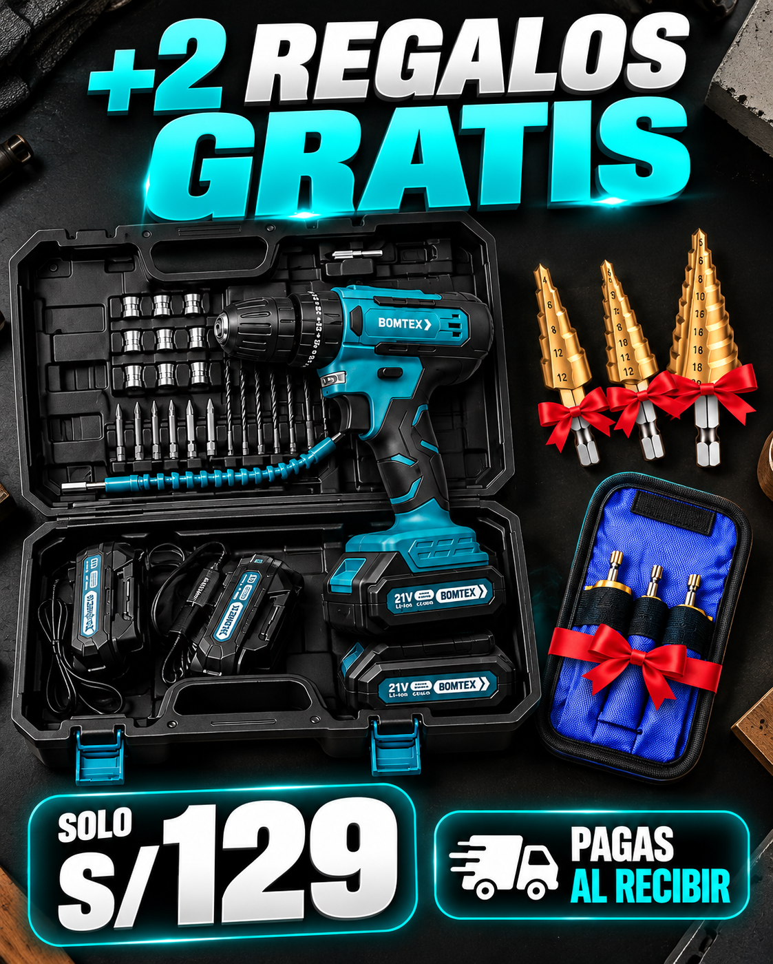 Taladro percutor inalámbrico 21V