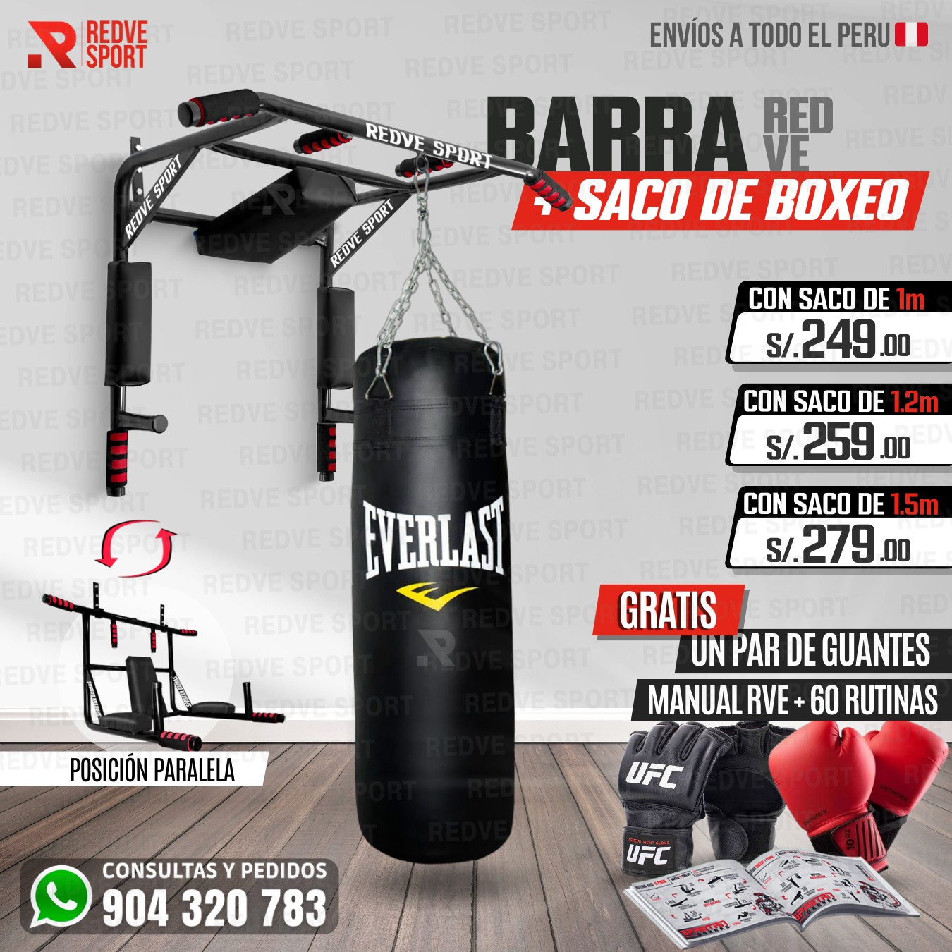 Combo saco de boxeo con soporte