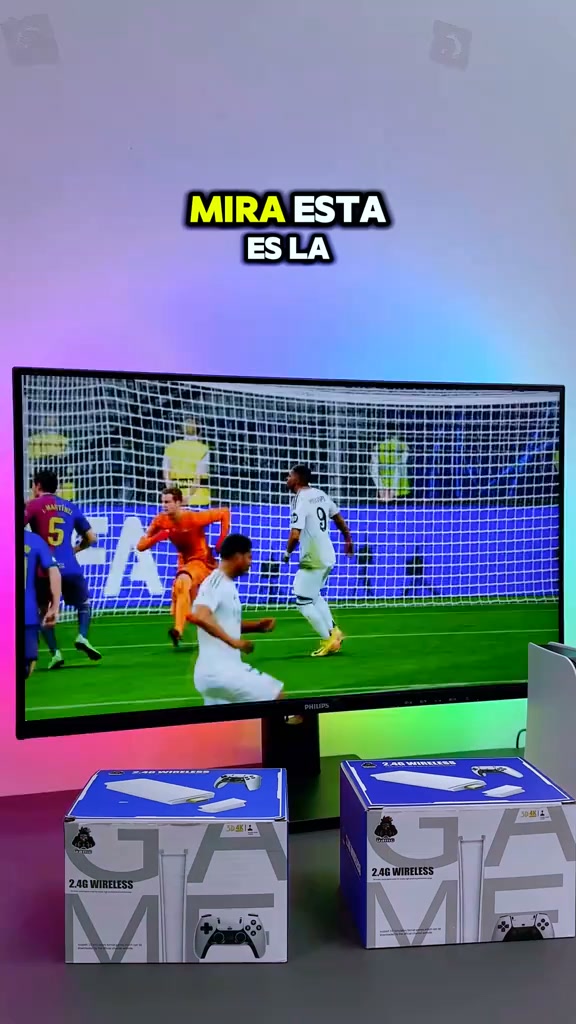 Consola retro con mandos inalámbricos