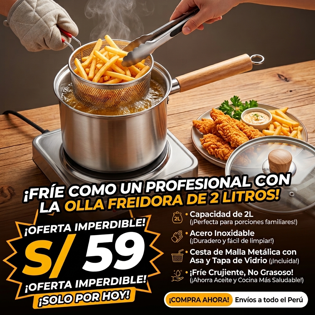 Olla freidora de acero inoxidable