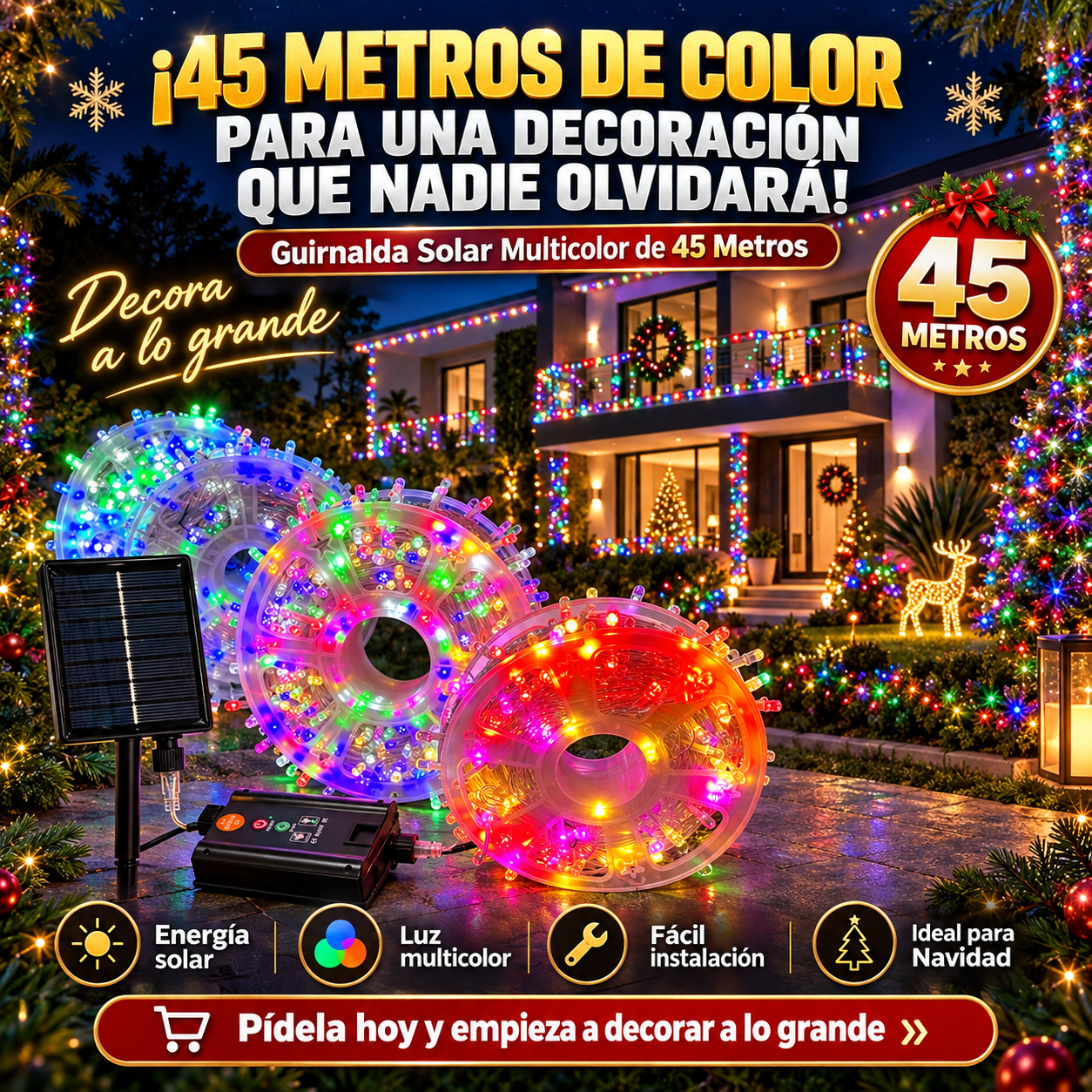 Guirnalda solar multicolor